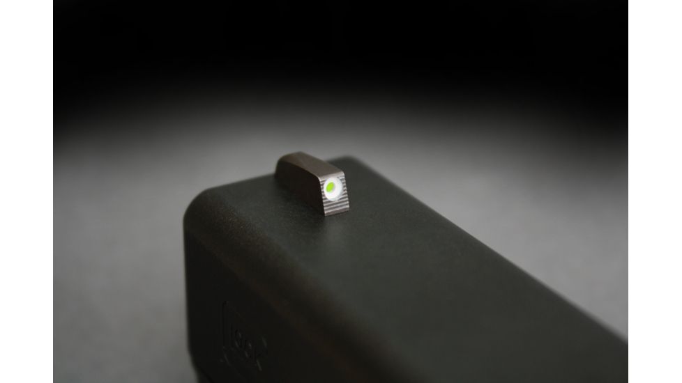 Hiviz Tritium Nitesight Set for Glock 9mm/40 S&amp;W/357 Sig, Green W/White Outline, GLN125
