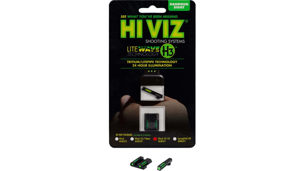 HiViz Green Litepipes w/White Front Ring