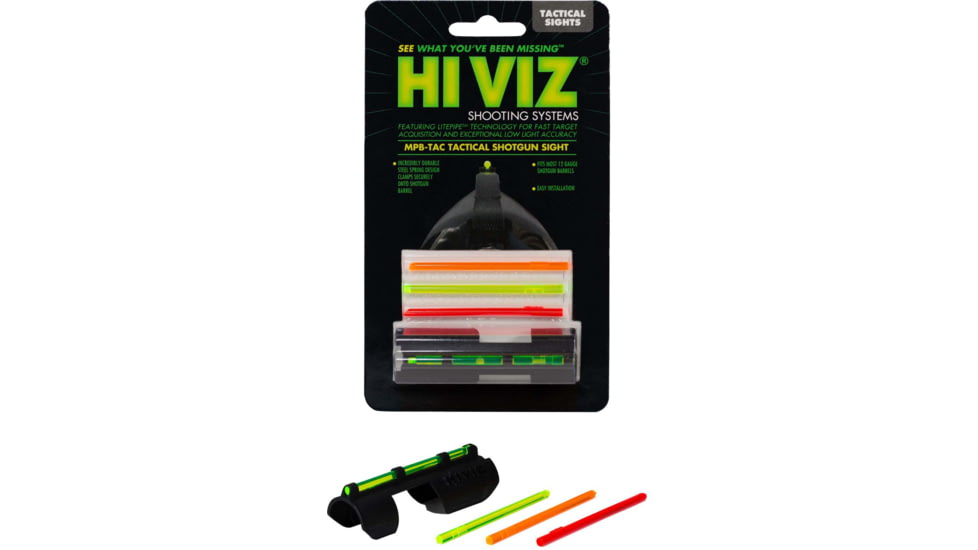 HiViz MPB-TAC Snap-On Tactical Plain Barrel Illuminated Shotgun Sight