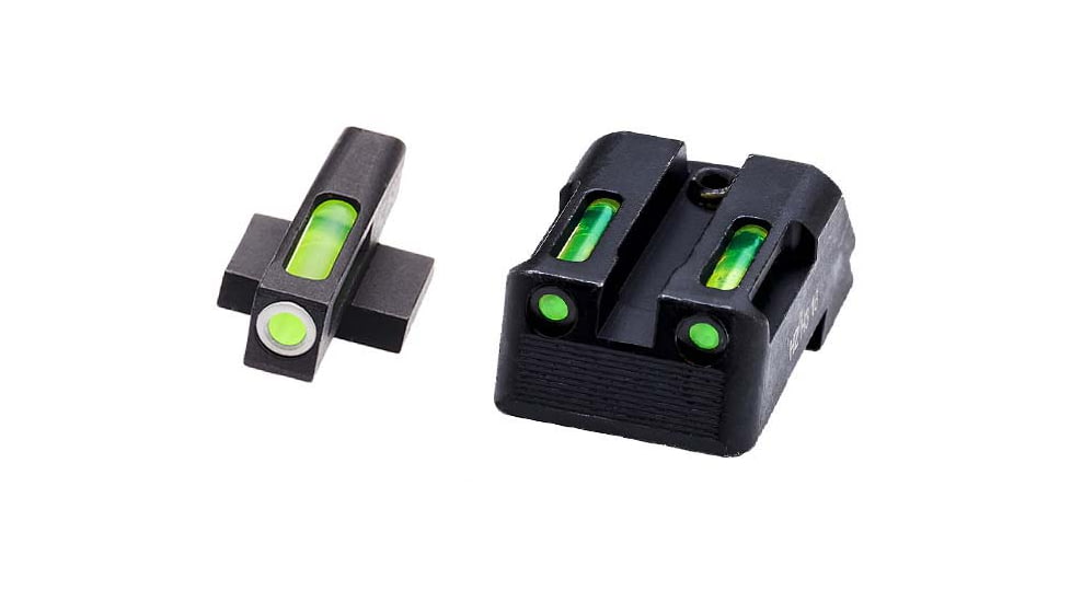 HiViz LiteWave H3 Tritium/Litepipe Pistol Night Sight Set - Fits All Kimber 1911 w/ Fixed Sights, Except Micro