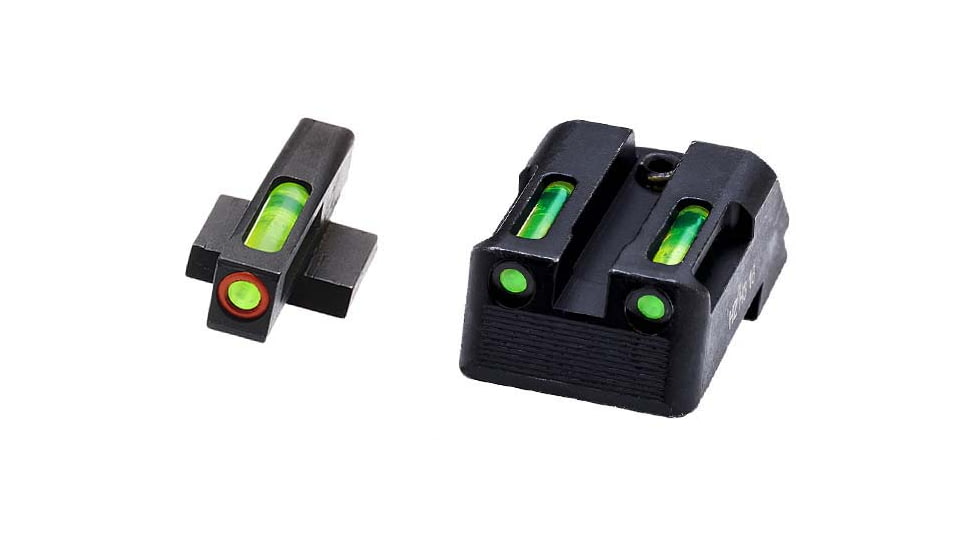 HiViz LiteWave H3 Tritium/Litepipe Pistol Night Sight Set - Fits All Kimber 1911 w/ Fixed Sights, Except Micro
