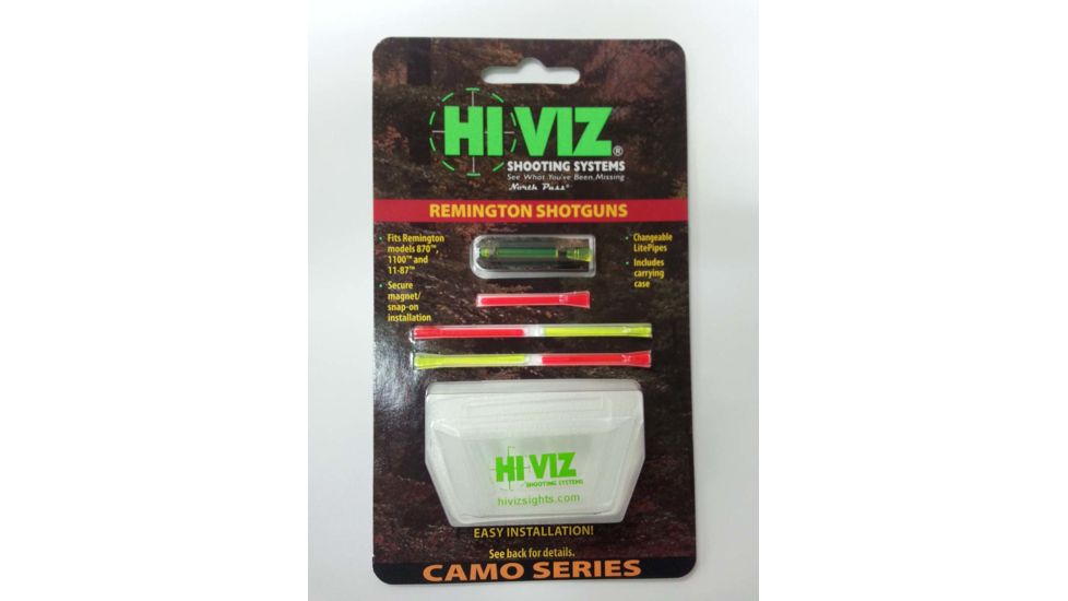 HIVIZ Remington Magnetic ETA Sight (Camo) for Remington shotguns., Red/Green RM2006-CM
