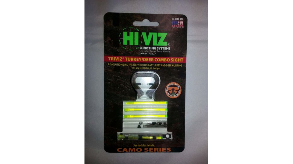 HIVIZ TriViz - Camo - Front and rear shotgun sight system., Green TT1001-CM