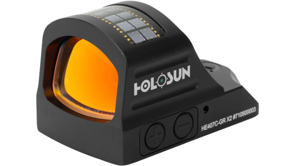 Holosun HE407C-GR-X2 Green Dot Sight, 1x, 2 MOA Dot, Black, HE407C-GR-X2