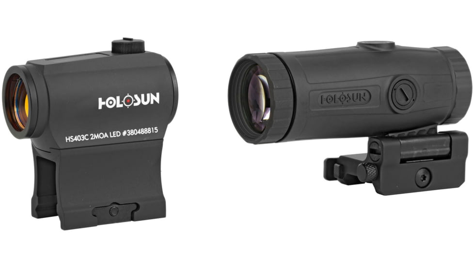 Holosun HS403C 3x28mm Micro Red Dot And HM3X Magnifier Combo Pack, Black, HS403C+HM3X