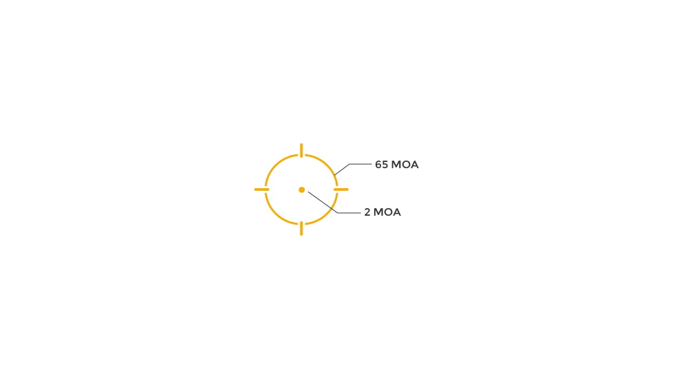 Holosun Micro Red Dot Sight, 2 MOA &amp; 65MOA Ring Reticle, MAO, Black, HE503R-GD