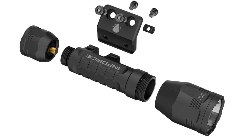 INFORCE ARC 650-Lr-M Rechargeable 18650 Li-Ion 1400 Lumens LED Flashlight Kit w/Mount, Black, IF71016