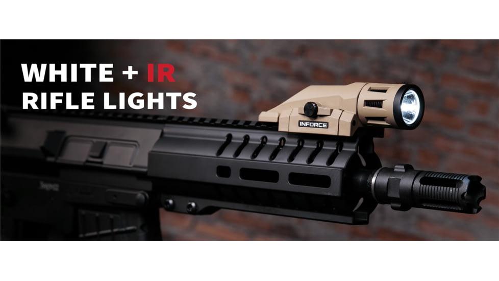 INFORCE Multifunction Weapon Mounted White/IR Light, CR123A, 400 Lumens, Flat Dark Earth, W-06-2