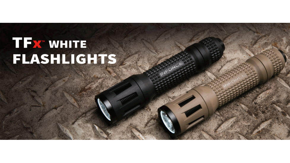 INFORCE TFx Handheld White Flashlight, LED, 700 Lumens, Black, TFX-05-1