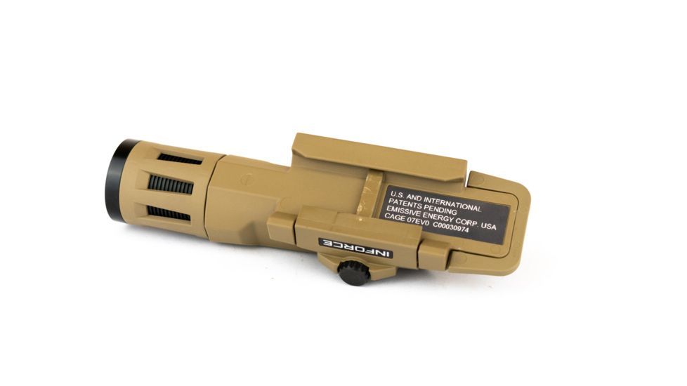 InForce WMLX Weapon Mounted Multifunction White LED Tactical Light, 800 Lumens, Flat Dark Earth, 2 CR123A, WX-06-1
