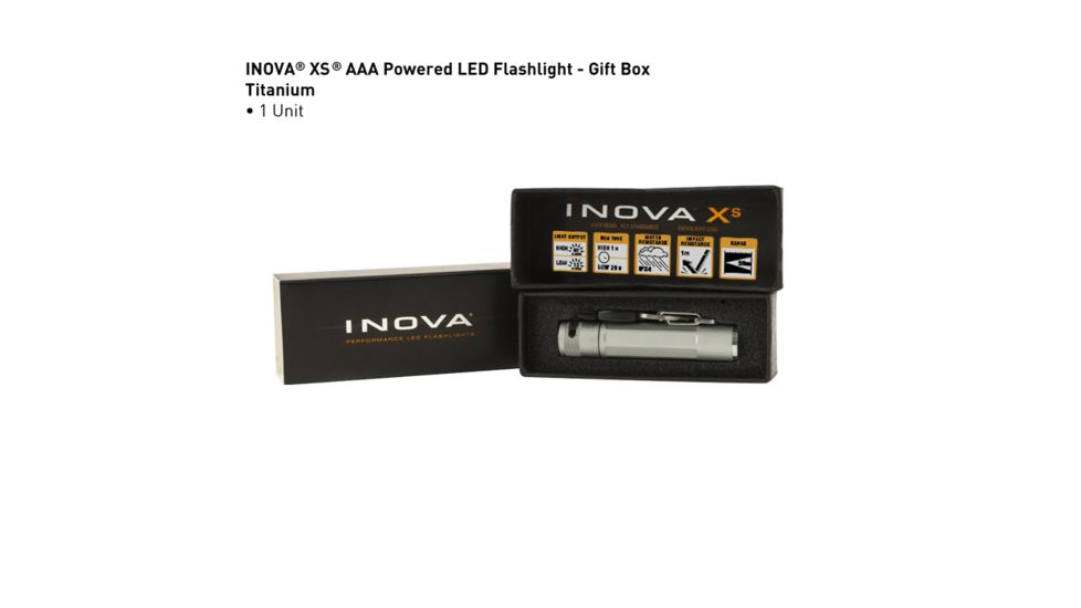 Inova XS AAA LED Flashlight,80 Lumens,Titanium XSB-14-R7