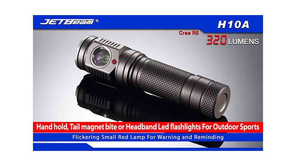 Jetbeam H10A LED Flashlight - CREE R5 - 320 Lumens - Uses 1 x AA or 1 x 14500, Black JETBEAM-H10A-R5