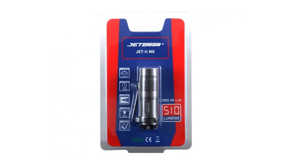 JETBeam JET-II MK LED Flashlight - 510 Lumens, Gray, JETBEAM-JET-II-MK