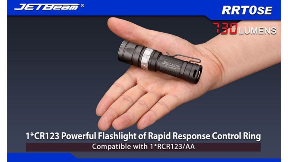 JETBeam RRT0SE LED Flashlight,Gray,730 Lumens JETBEAM-RRT-0SE-XML2