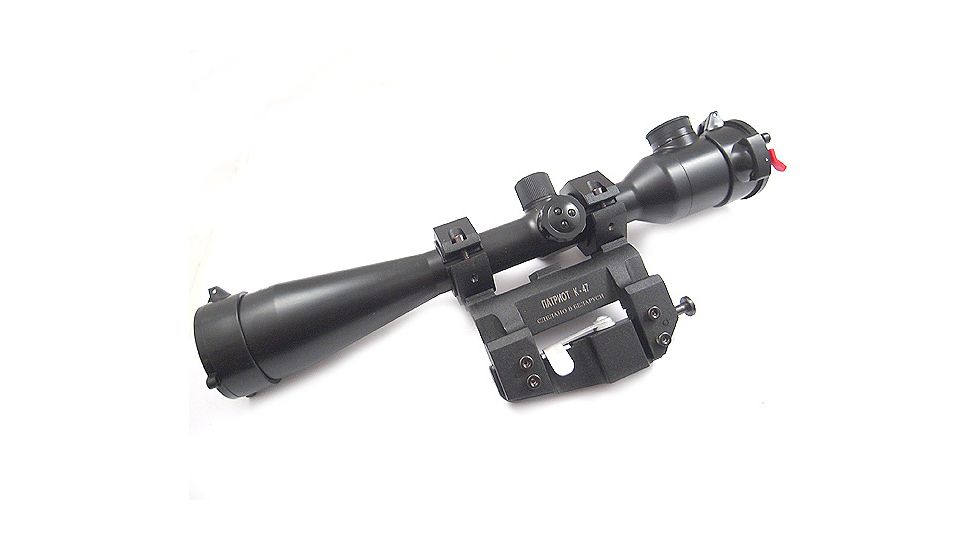 Kalinka Optics KOM 10x42 Illuminated 1000m Reticle Rifle Scope, Side Parallax, 47mm Universal SVD Mount, Black, GSKOM1042LP47
