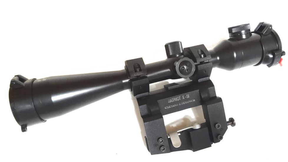 Kalinka Optics KOM 10x42 Illuminated 1000m Reticle Rifle Scope, Side Parallax, 59mm Universal AK and SVD Mount, Black, GSKOM1042LP59