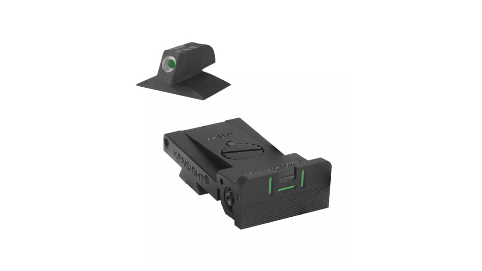 Kensight Bomar BMCS in3 Tritium Barin 1911 Night Sight w/ 0.200in Tritium Contoured Base Front Sight, Black, 970-038