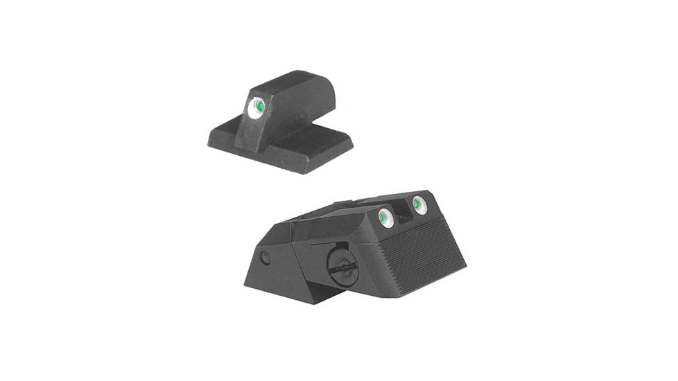 Kensight DAS 1911 Defense Adjustable Rear Sight Set Tritium Insert Night Sight w/ Serrated Blade, Fully Adjustable, Black, 960-636