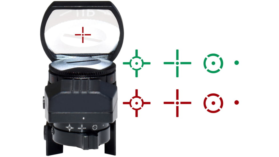 Kexuan Mini Reflex Sight, Red/Green Dot, 4 Reticle Styles, Picatinny Mount, Black, H0101