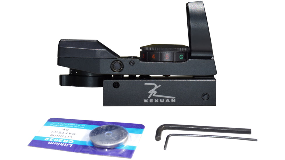 Kexuan Mini Reflex Sight, Red/Green Dot, 4 Reticle Styles, Picatinny Mount, Black, H0101