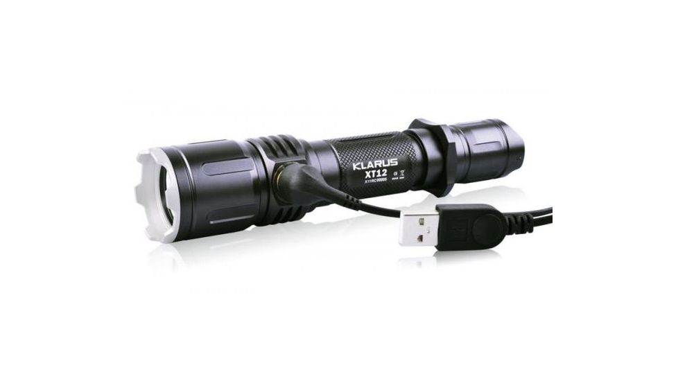 Klarus XT12 Rechargeable Flashlight w/CREE LED 930 Lumens, w/ 2xCR123A or 1x18650, Black KLARUS-XT12-XML2-BK