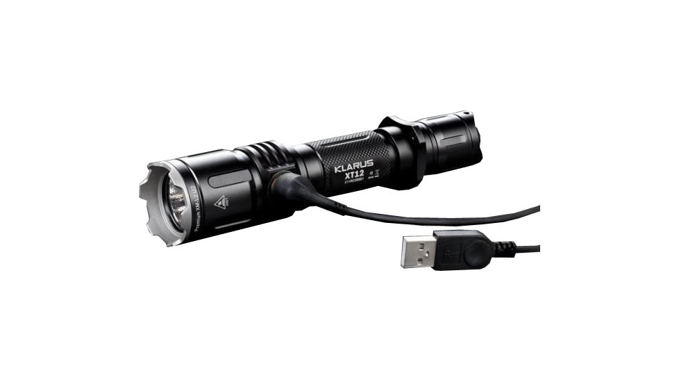 Klarus XT12 Rechargeable Flashlight w/CREE LED 930 Lumens, w/ 2xCR123A or 1x18650, Black KLARUS-XT12-XML2-BK