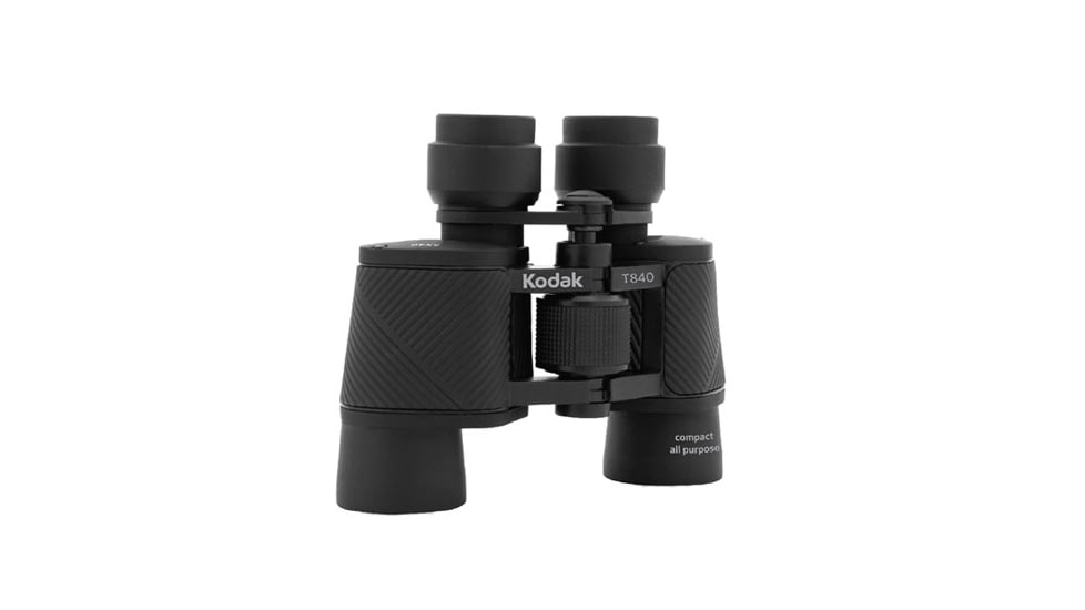 Kodak 8x40 Rubberized Sports Binoculars w/Diopter Adjustment, Coated Optics, Case/Strap, Black T840