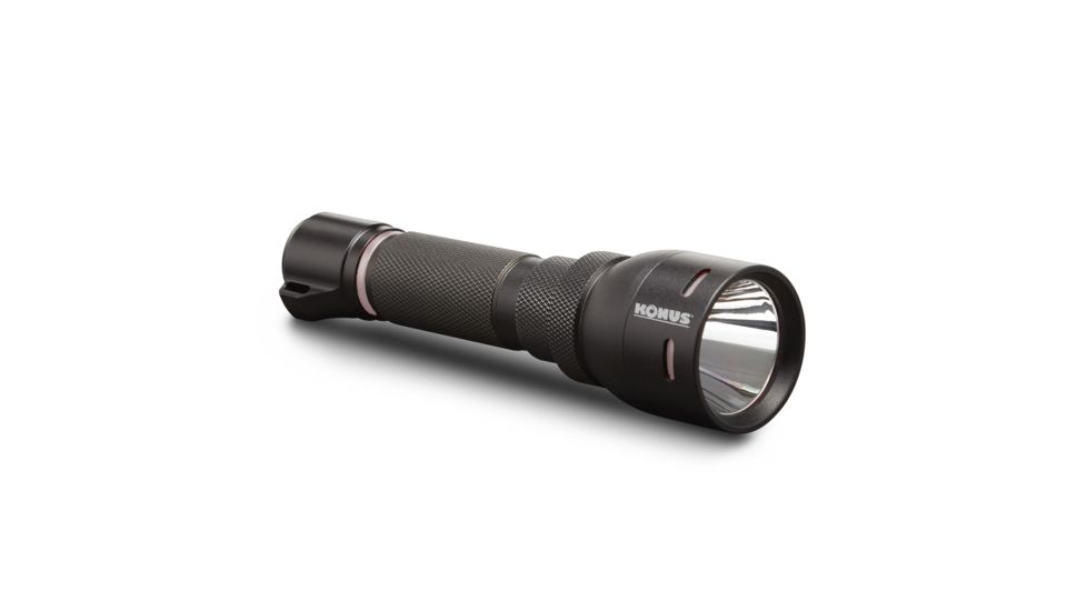 Konus Tactical Rechargeable Flashlight w/LED light, 800 Lumen Output, Black, 3929