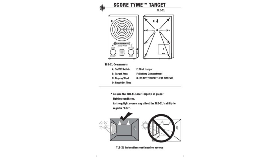 LaserLyte Trainer Target Score Tyme Kit, TLB-LVS