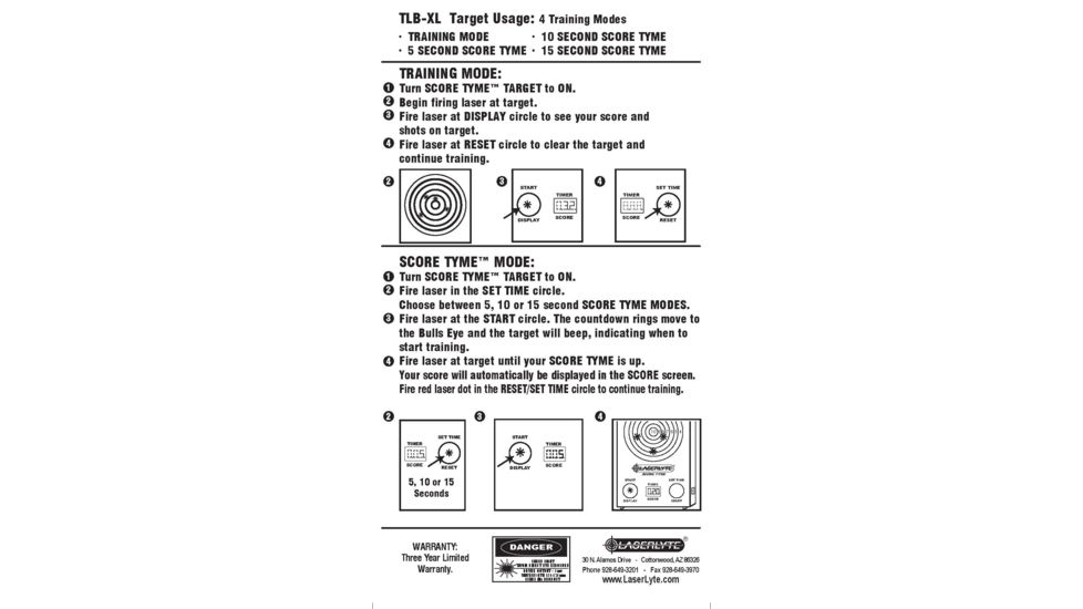LaserLyte Trainer Target Score Tyme Kit, TLB-LVS