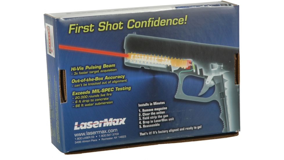 Laser Max Laser Sights for Fits Glock Pistols Box Back