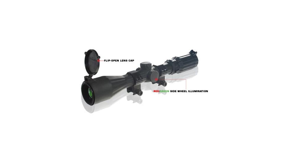 Leapers Golden Image 3-9x40 Full Size STEALTH Rubber Armored Range Estimating Mil-Dot Red/Green Illuminated Scope SCP-394FDRL3-A
