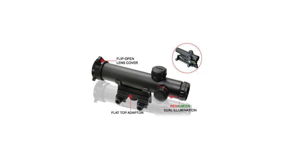 Leapers Golden Image 4x20 Combat Style Model 15 Range Estimating Mil-Dot Scope with BDC SCP-420MRG