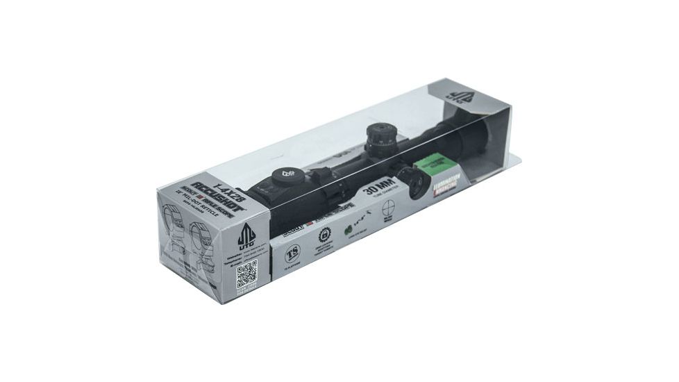 Leapers UTG 1-4X28 30mm Long Eye Relief Scope, 36-color Mil-dot, SCP3-14LIEMDQ