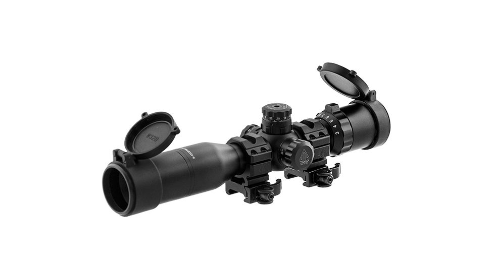 Leapers UTG 3-12x32 BugBuster Rifle Scope, 1in, Side AO, Mil-Dot, QD Rings, Black, SCP-M312AOWQ