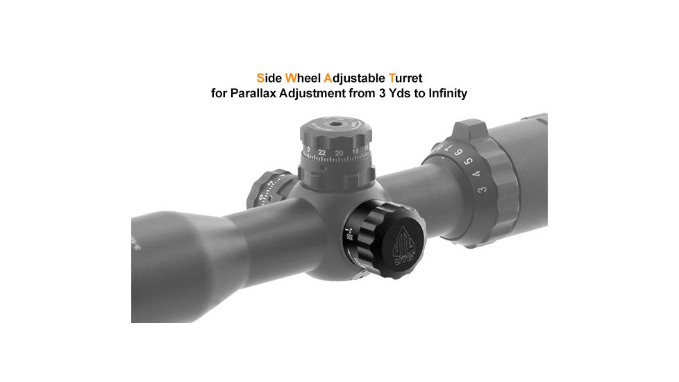 Leapers UTG 3-12x32 BugBuster Rifle Scope, 1in, Side AO, Mil-Dot, QD Rings, Black, SCP-M312AOWQ