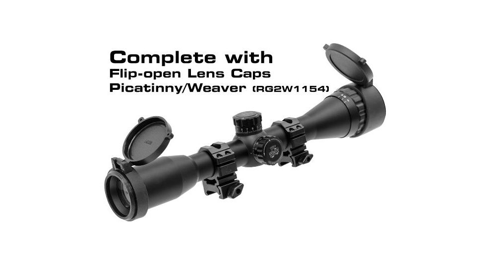 Leapers UTG 4X32 1in. True Hunter Scope, AO, TF2+, Mil-dot, w/ Rings, _x000D_ SCP-U432AOWT2