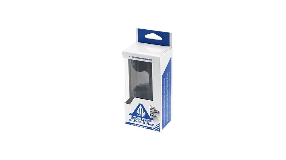 Leapers UTG Accu-Sync 1in Medium Profile 34mm Offset Pic. Rings, Blue Anodize AIR11834AB