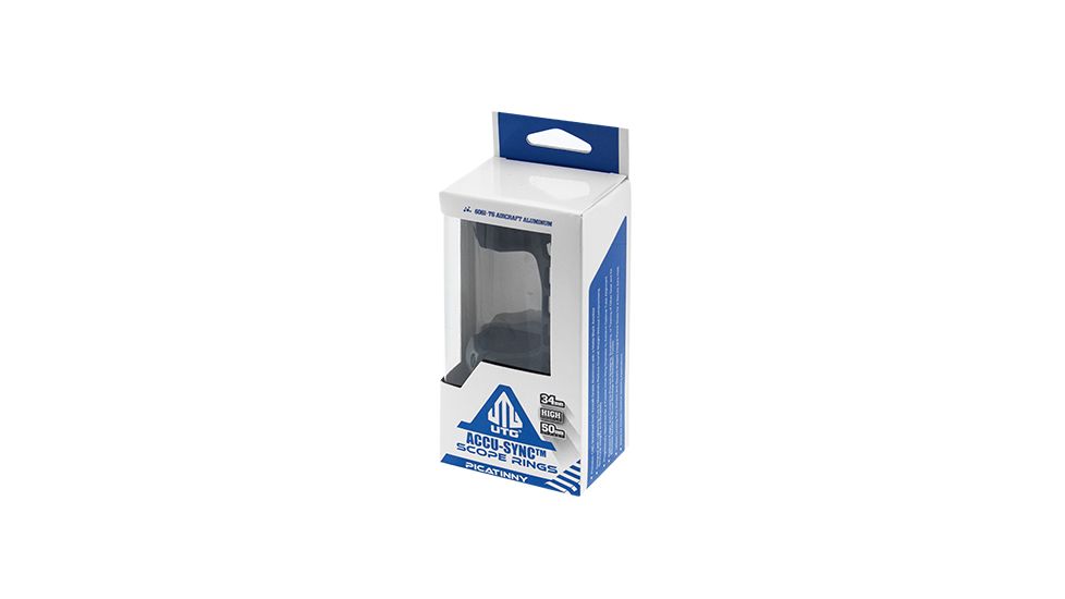 Leapers UTG Accu-Sync 34mm High Profile 50mm Offset Pic. Rings, Blue Anodize AIR42250AB