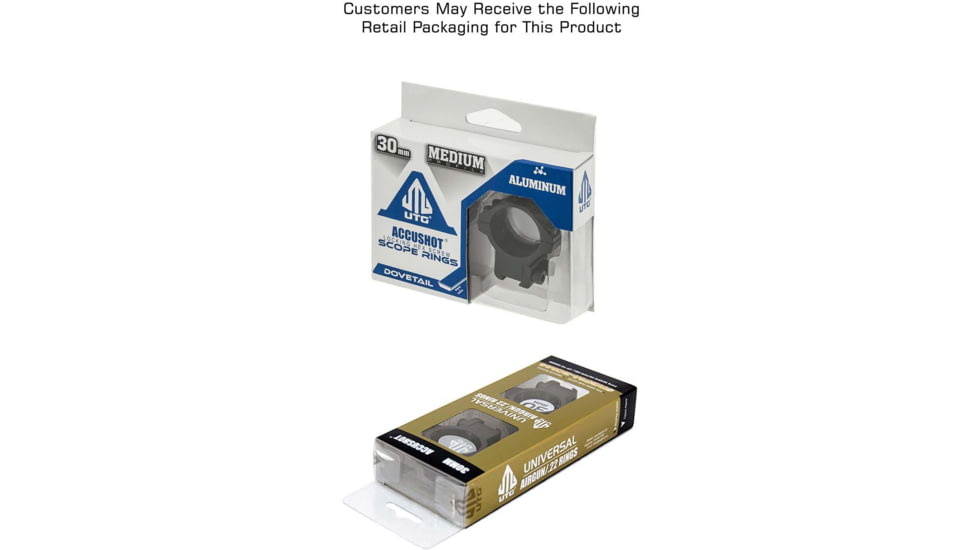 Leapers UTG ACCUSHOT 30mm/2PCs Medium Profile Airgun Rings, Black, RGPM-30M4