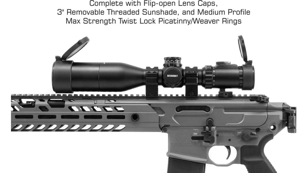 Leapers UTG OP3 Compact Scope, 4-16X44mm, 30mm Tube, AO, IE, Glass UMOA Reticle, Black, OP3-GM4164UMOA