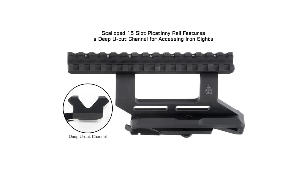 Leapers UTG QD AK Side Mount, M70 N-PAP, Black, Medium, MT-ZAK01