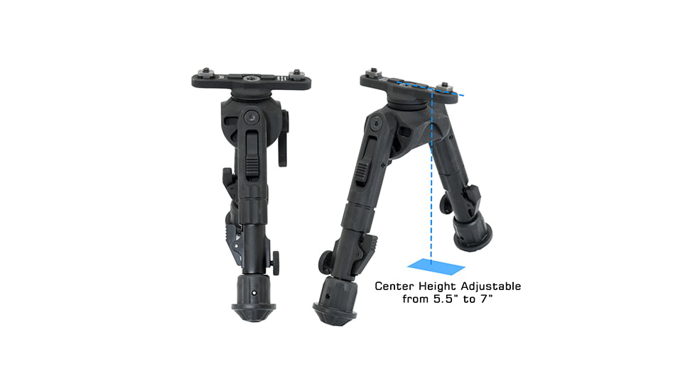 Leapers UTG Recon 360 TL Bipod, 5.5in-7.0in Center Height, M-LOK, Black, TL-BPM02