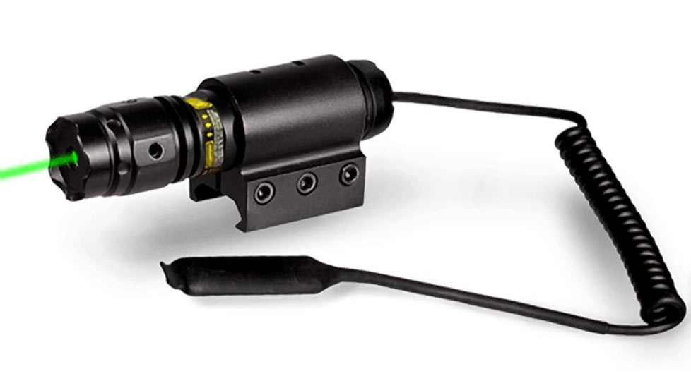 Leapers UTG W/E Adjustable Compact Green Laser with Rings, Black, SCP-LS279