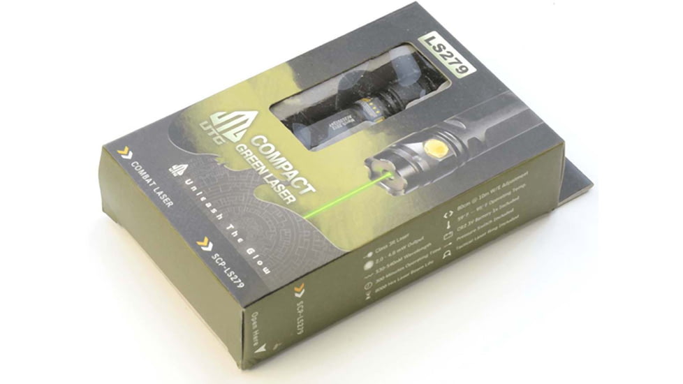 Leapers UTG W/E Adjustable Compact Green Laser with Rings, Black, SCP-LS279