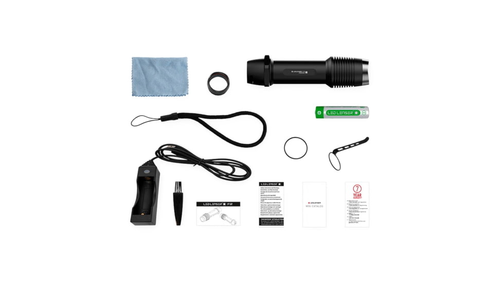 LED Lenser F1R Li-Ion Rechargeable LED Flashlight, 1000 Lumens, Clamshell, Black, 880225