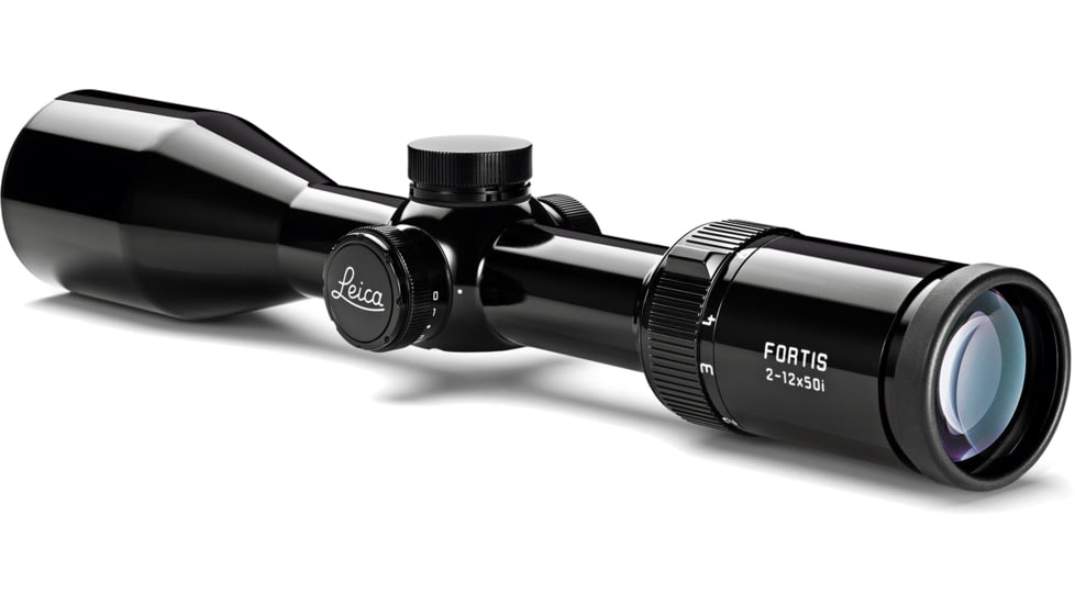 Leica 2-12x50i Fortis Glossy Riflescope, 30mm Tube, Second Focal Plane, L-4a, Black, 50062