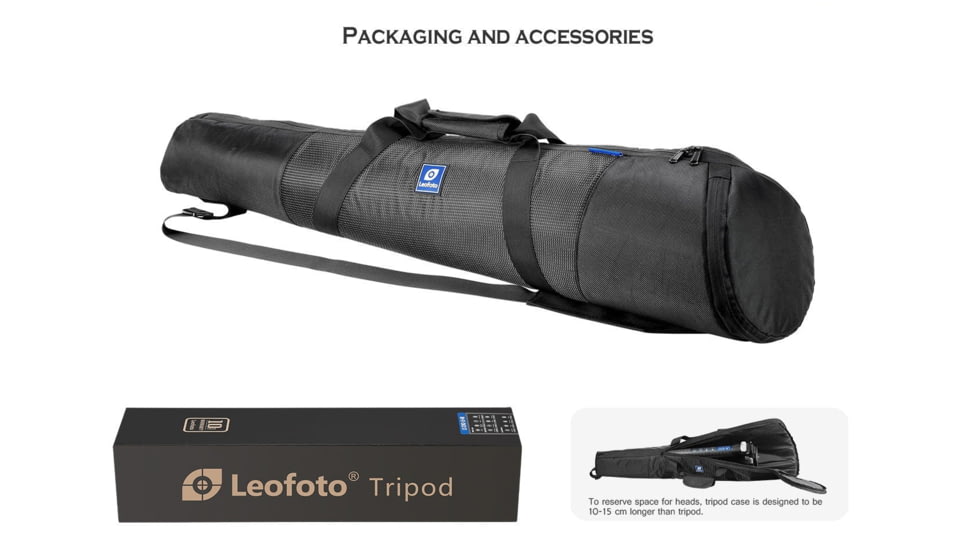 Leofoto LN-364C Heavy Duty Tripod w/ 75mm Bowl/Platform &amp; Bag -Leveling Base Kit, Black, LN-364C+YB-75LK