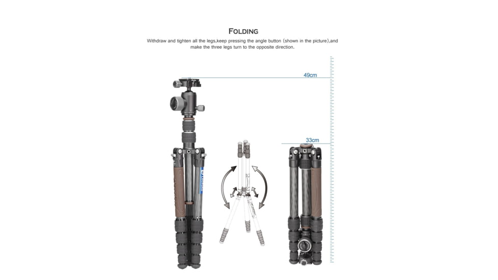 Leofoto LX-225CT/XB-32Q Reversible Travel Tripod w/ Ball Head Set, Black, LX-225CT+XB-32Q