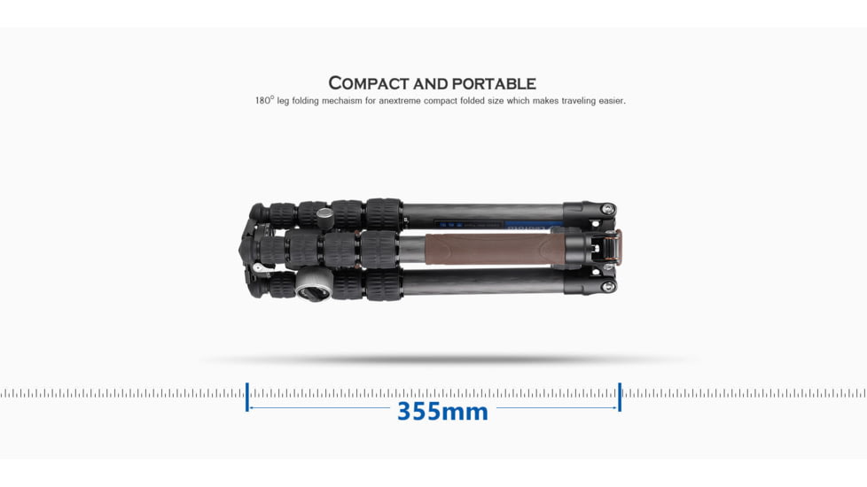 Leofoto LX-255CT/XB-32 Reversible Travel Tripod w/ Ball Head Set, Black, LX-255CT+XB-32